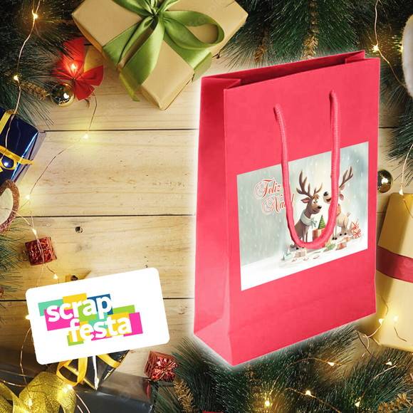 Sacolinha Papel Personalizada Festa Evento Natal
