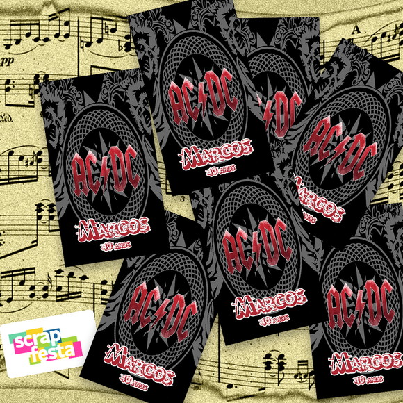 Adesivo Personalizado Retangular Tubete 4x7 Rock'n Roll