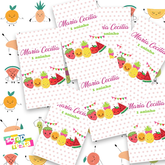 Adesivo Personalizado Retangular Tubete 4x7 Quitanda Frutas