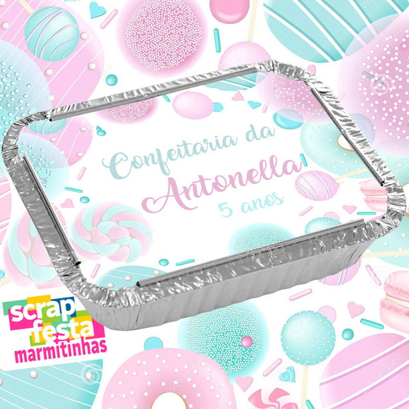 Marmitinha Personalizada Festa Confeitaria Aquarela