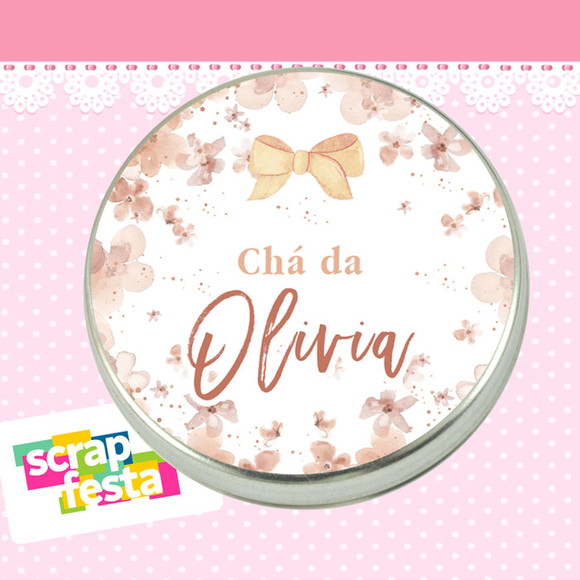 Latinha Festa Chá de Bebê Menina Aquarela