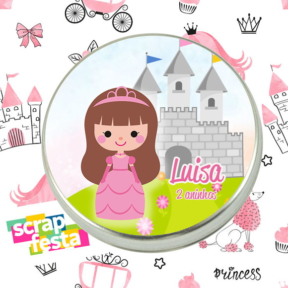 Latinhas Personalizadas Festa Princesas Aquarela