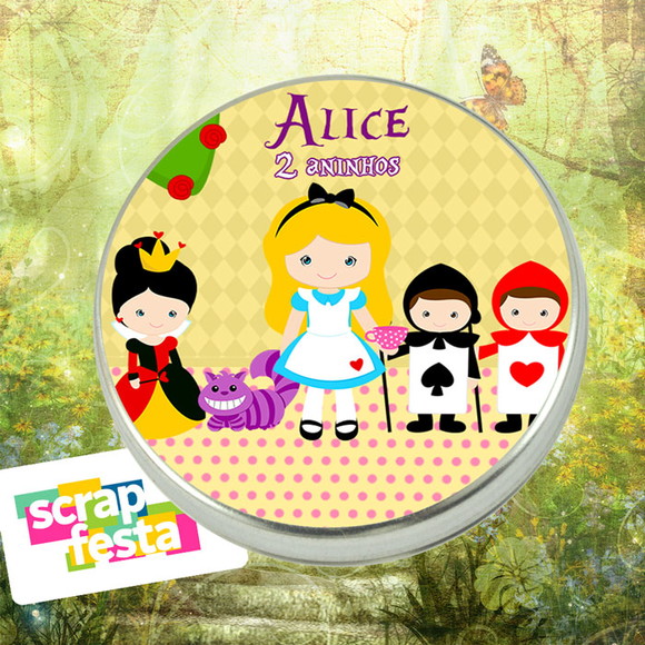 Latinha Personalizada Alice no País das Maravilhas Cute