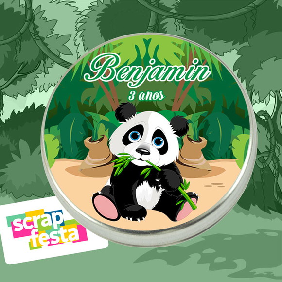 Latinhas Personalizadas Festa Safari Urso Panda