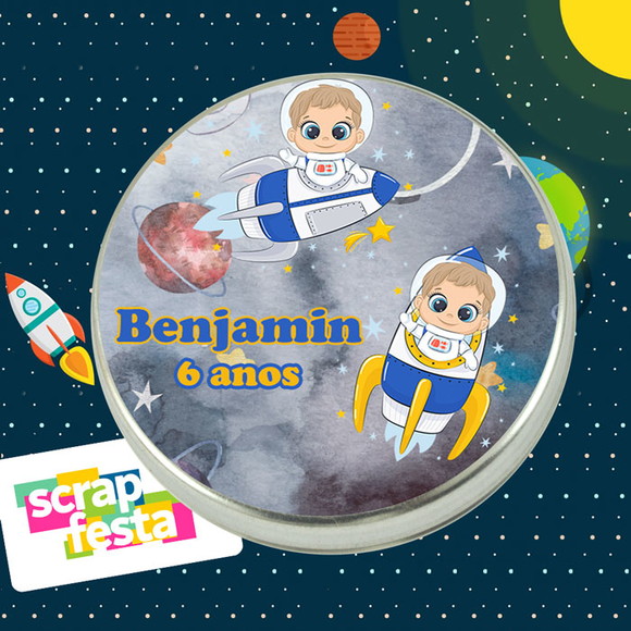Latinha Personalizada Festa Espaço Astronauta Cute