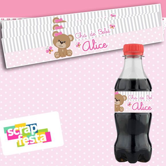 Adesivo Personalizado Rótulo Minicoca 19,5x3,5 Chá de Menina