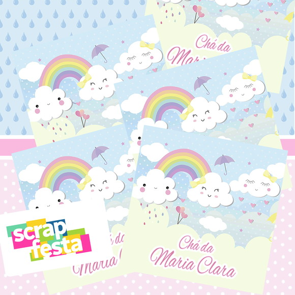 Adesivo Personalizado Quadrado 10x10 Chuva de Amor