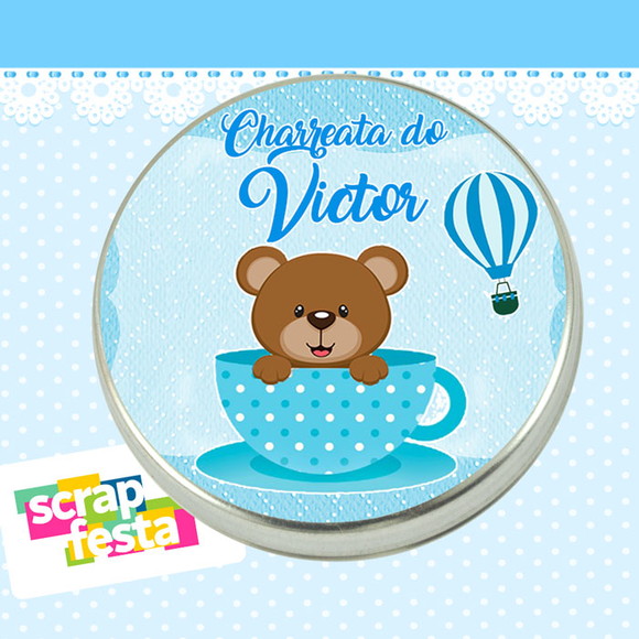 Latinha de Chá de Bebê Latinhas Menino Charreata