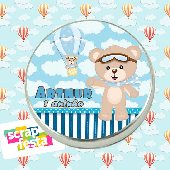 Latinha Personalizadas Festa Urso Baloeiro