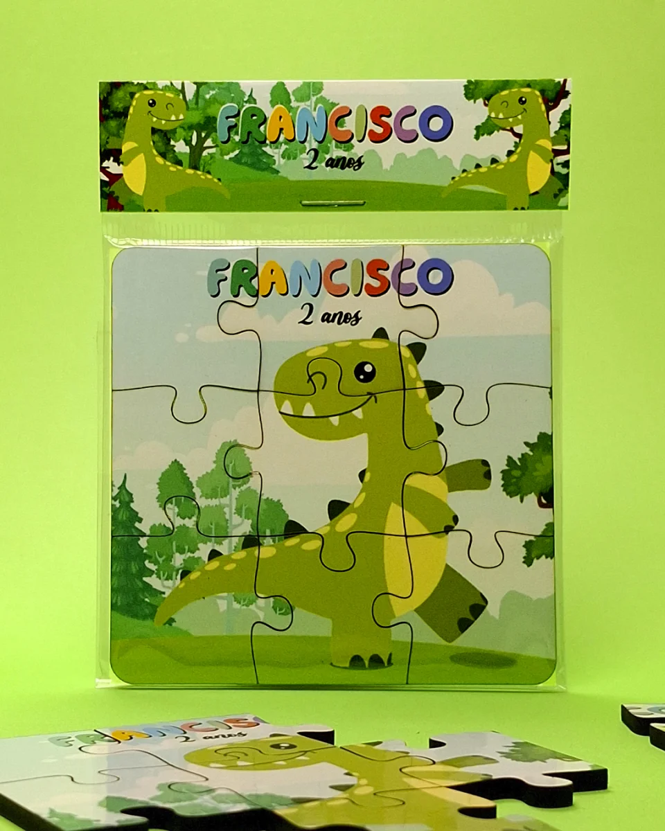 Quebra-cabeça personalizado em MDF - Dinossauro - Imagem 3