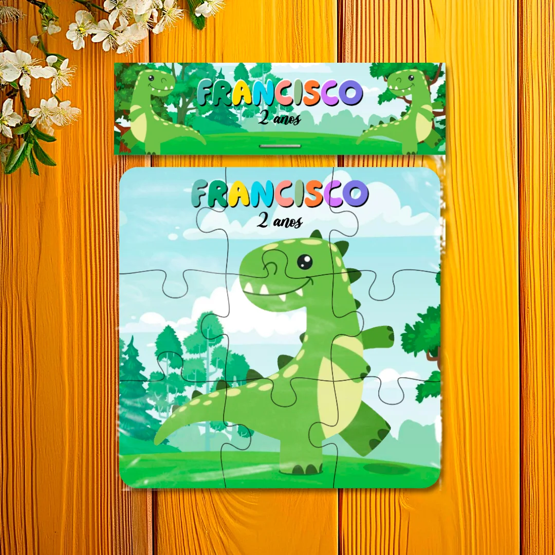 Quebra-cabeça personalizado em MDF - Dinossauro