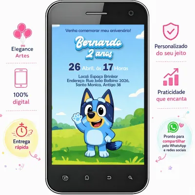 Convite Digital Bluey