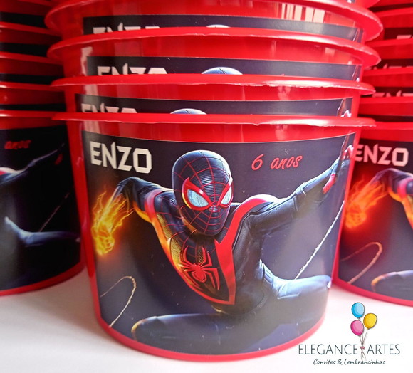 Balde de Pipoca Homem Aranha Miles Morales
