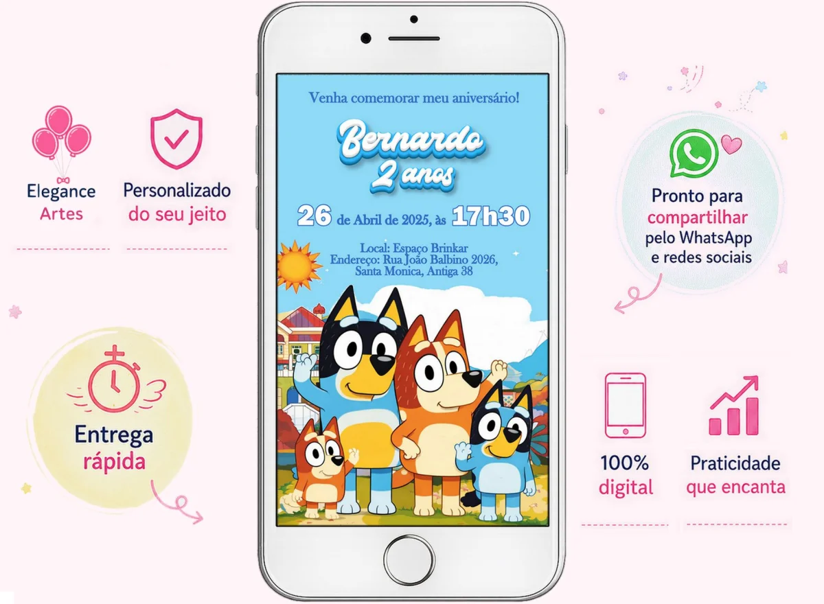 Convite Digital Bluey