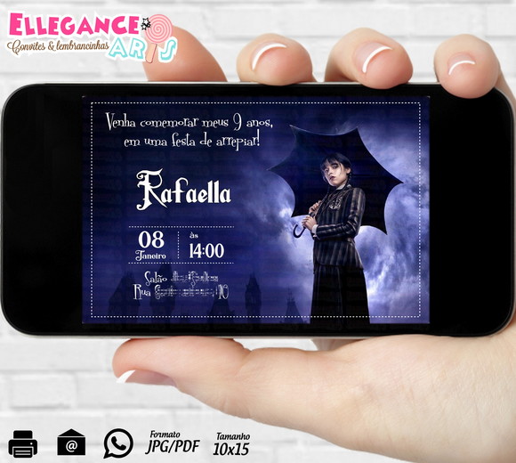 Convite Digital Wandinha / Família Addams
