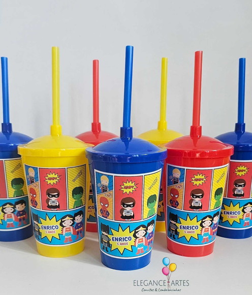 Copo Twister 400ml Super Heróis