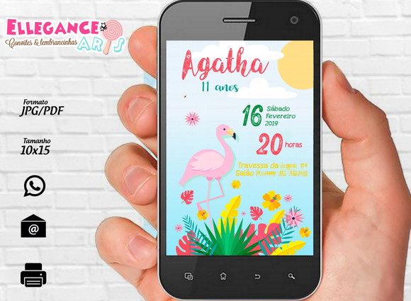 Convite Digital Flamingo
