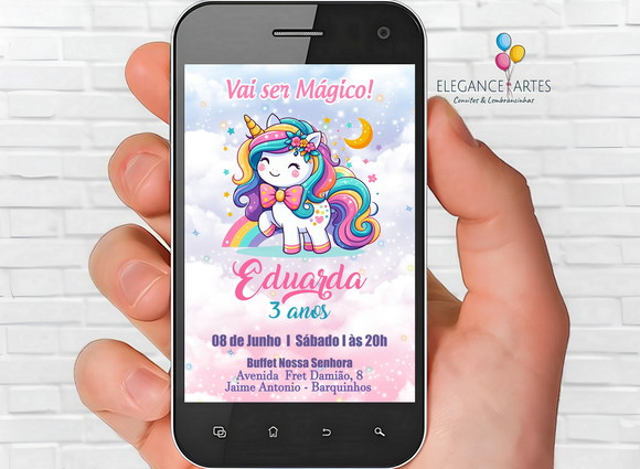 Convite Digital Unicórnio