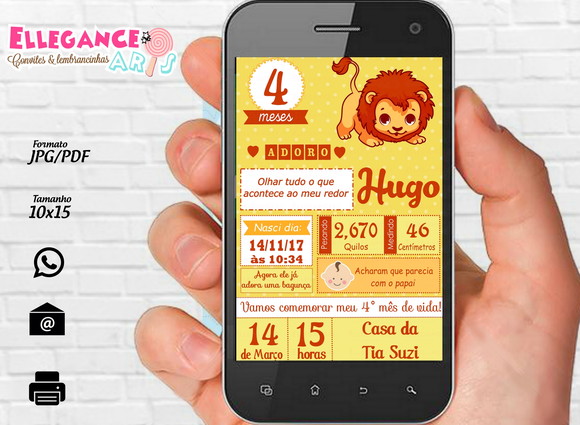 Convite Mesversario Leãonzinho
