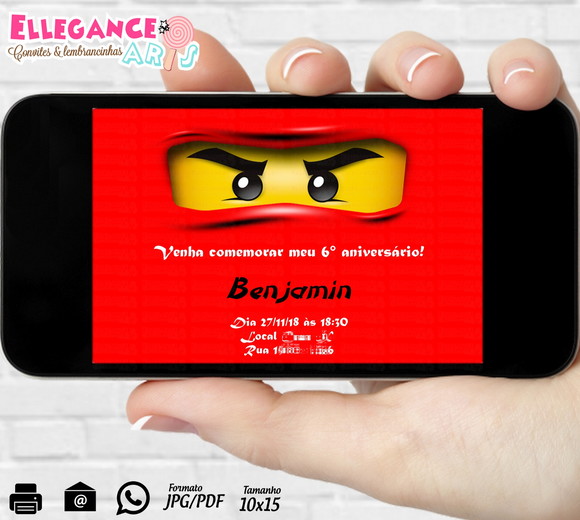 Convite Digital Ninjago