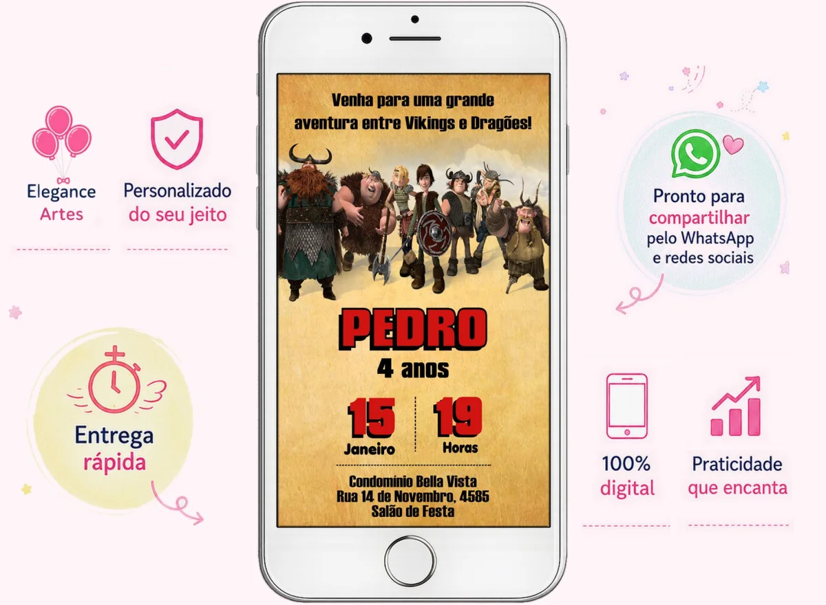 Convite Digital Como Treinar o Seu Dragão