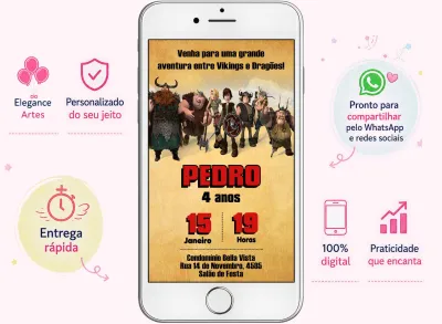 Convite Digital Como Treinar o Seu Dragão