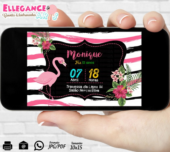 Convite Digital Flamingo