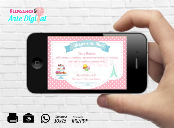 Convite Digital Pâtisserie Doceria