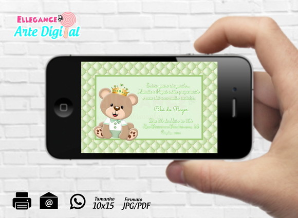 Convite Digital Urso Príncipe