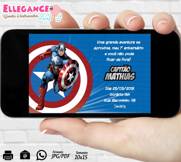 Convite Digital Capitão América