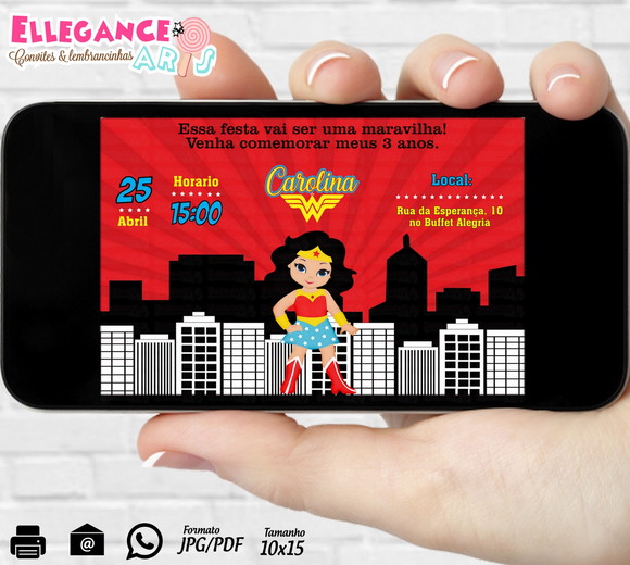 Convite Digital Mulher Maravilha