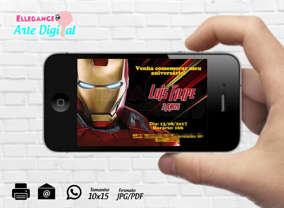 Convite Digital Homem de Ferro