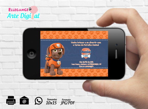 Convite Digital Zuma Patrulha Canina