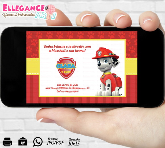 Convite Digital Marshall Patrulha Canina