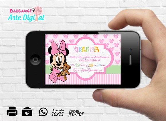 Convite Digital Minnie Baby