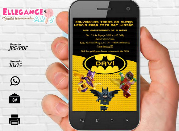 Convite Digital Batman Lego