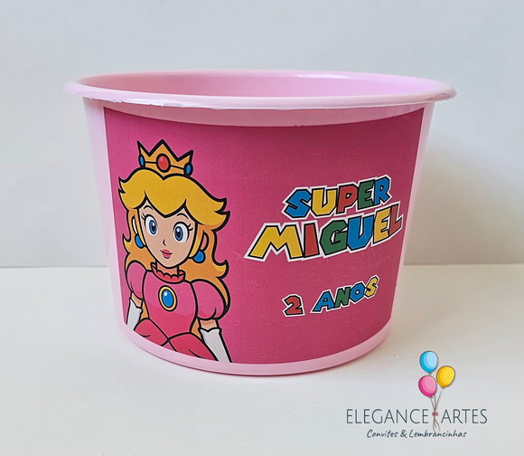 Balde de Pipoca Princesa Peach Super Mário