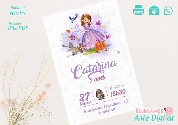 Convite Digital Princesinha Sofia