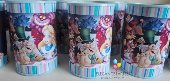 Lembrancinha Alice no País das Maravilhas - Cofrinho
