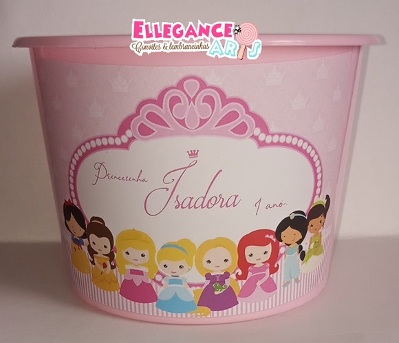 Balde de Pipoca Princesas
