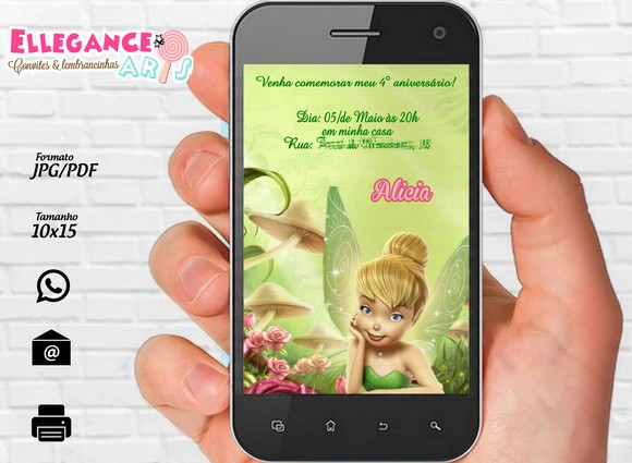 Convite Digital Sininho (Tinkerbell)
