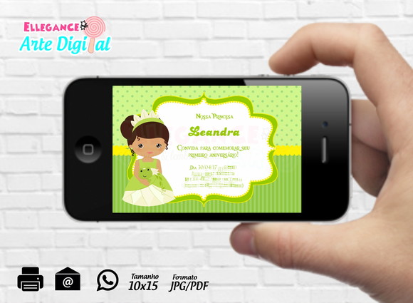 Convite Digital A Princesa E O Sapo
