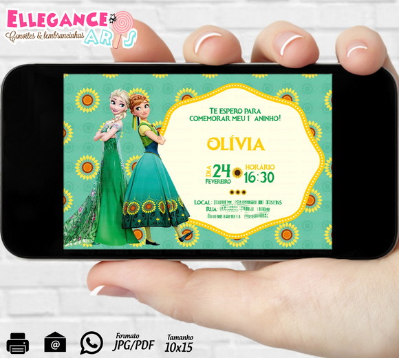 Convite Digital Frozen Fever