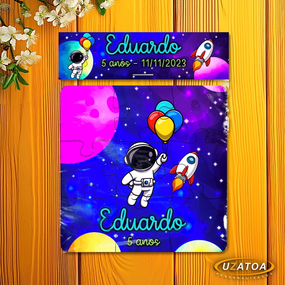 Quebra-cabeça Personalizado em MDF - Astronauta