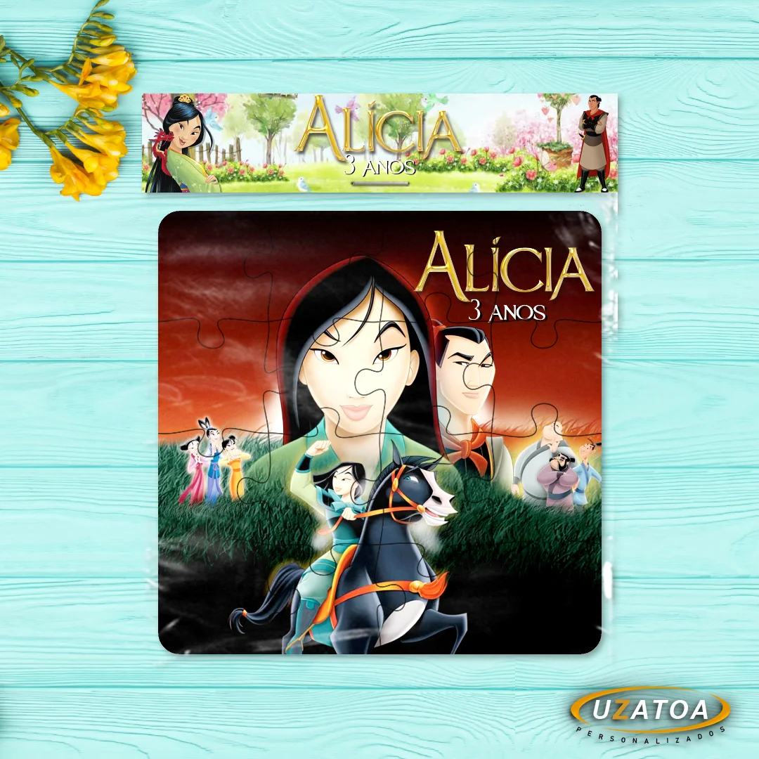 Quebra-cabeça Personalizado em MDF - Mulan - Imagem 3