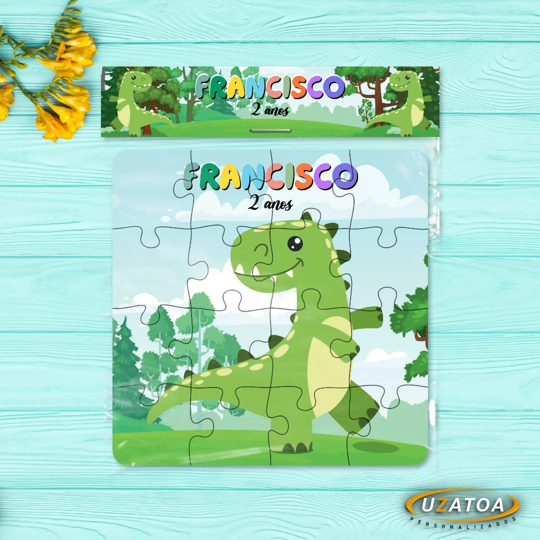 Quebra-cabeça Personalizado em MDF - Dinossauro - Imagem 3