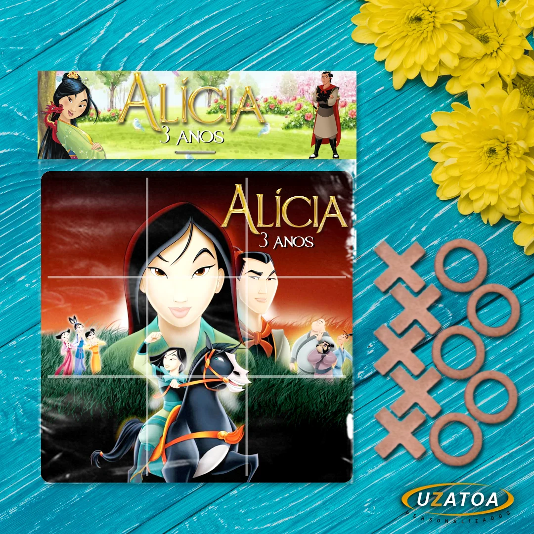 Jogo da Velha Personalizado em MDF - Mulan - Imagem 3