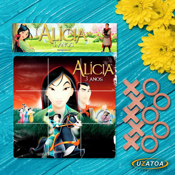 Jogo da Velha Personalizado em MDF - Mulan