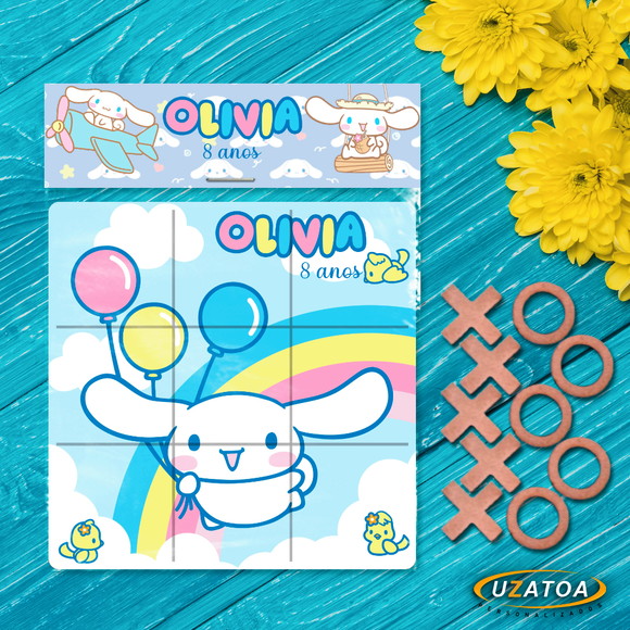 Jogo da Velha Personalizado em MDF - Cinnamoroll