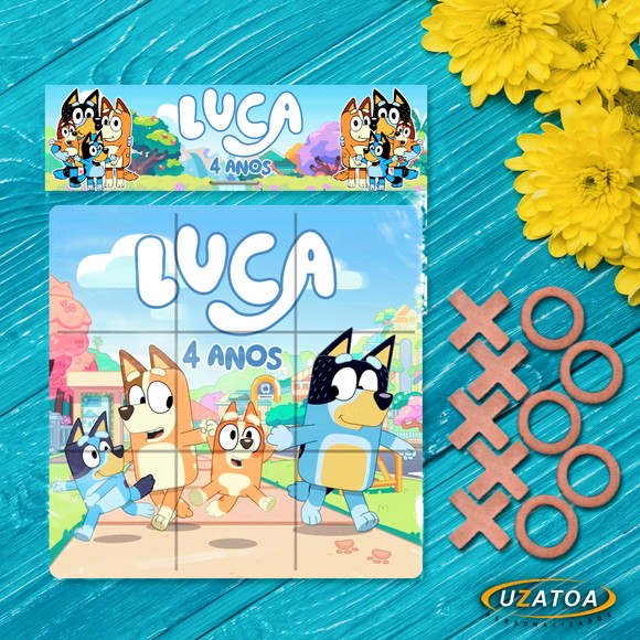 Jogo da Velha Personalizado em MDF - Bluey